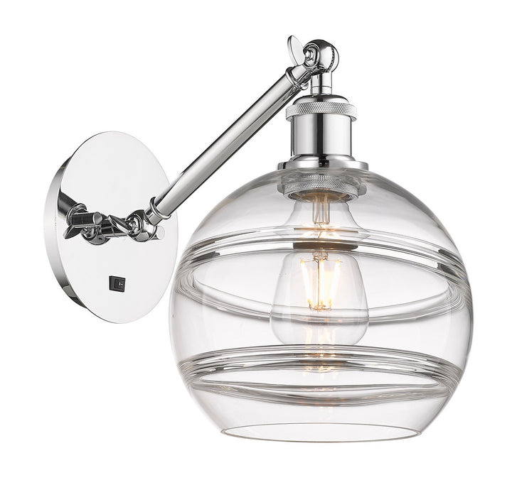 Innovations 317-1W-PC-G556-8CL One Light Wall Sconce, Polished Chrome