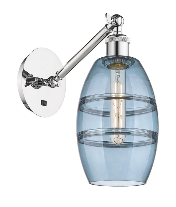 Innovations 317-1W-PC-G557-6BL One Light Wall Sconce, Polished Chrome