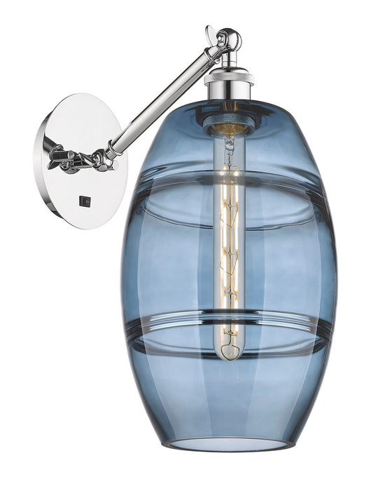 Innovations 317-1W-PC-G557-8BL One Light Wall Sconce, Polished Chrome