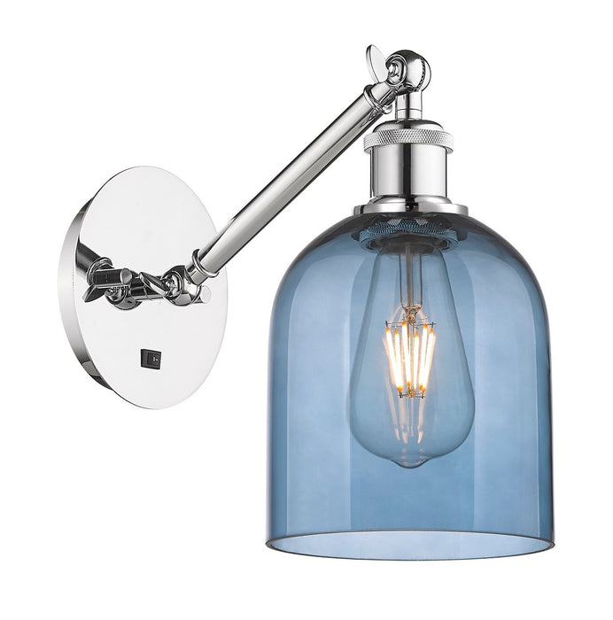 Innovations 317-1W-PC-G558-6BL One Light Wall Sconce, Polished Chrome