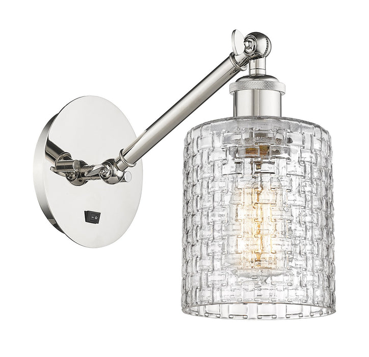 Innovations 317-1W-PN-G112C-5CL One Light Wall Sconce, Polished Nickel