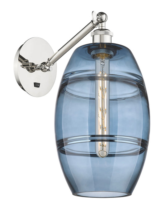 Innovations 317-1W-PN-G557-8BL One Light Wall Sconce, Polished Nickel