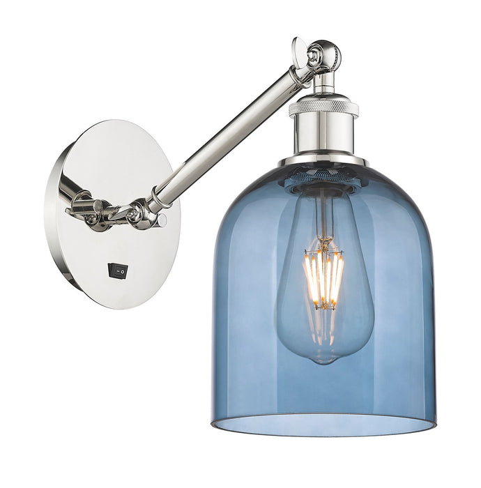 Innovations 317-1W-PN-G558-6BL One Light Wall Sconce, Polished Nickel