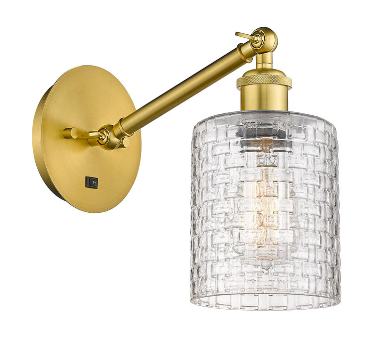 Innovations 317-1W-SG-G112C-5CL One Light Wall Sconce, Satin Gold