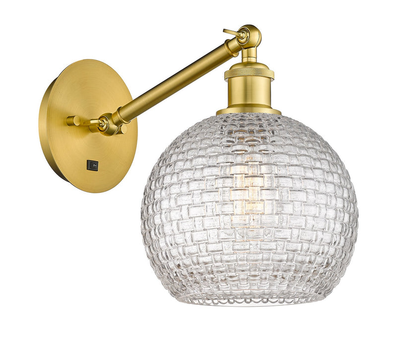 Innovations 317-1W-SG-G122C-8CL One Light Wall Sconce, Satin Gold