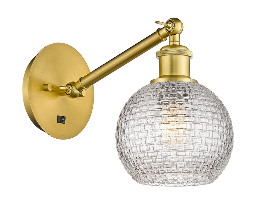 Innovations 317-1W-SG-G122C-6CL One Light Wall Sconce, Satin Gold