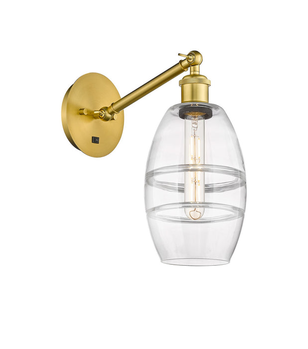Innovations 317-1W-SG-G557-6CL One Light Wall Sconce, Satin Gold