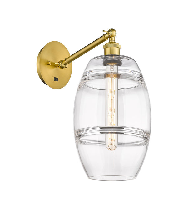 Innovations 317-1W-SG-G557-8CL One Light Wall Sconce, Satin Gold