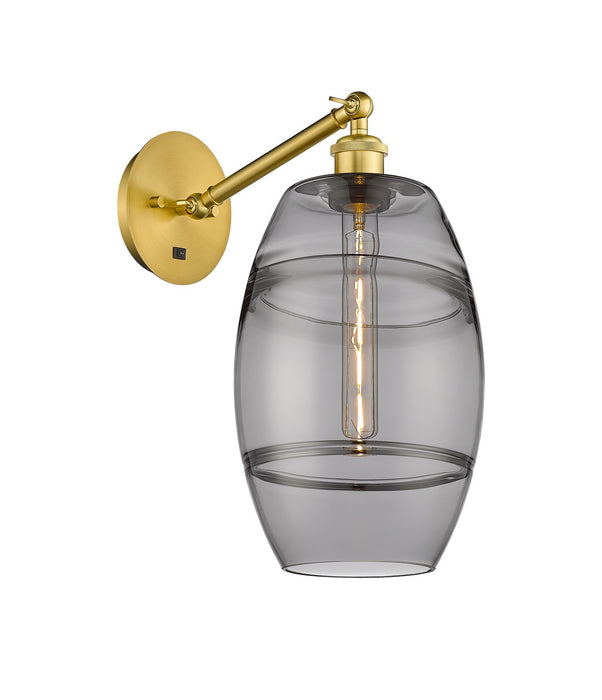 Innovations 317-1W-SG-G557-8SM One Light Wall Sconce, Satin Gold
