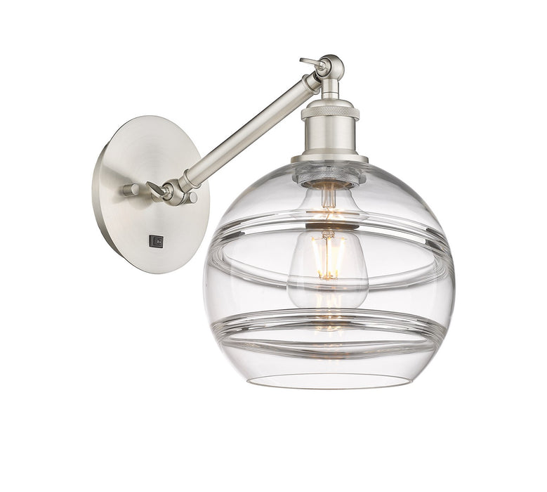 Innovations 317-1W-SN-G556-8CL One Light Wall Sconce, Brushed Satin Nickel