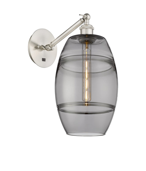 Innovations 317-1W-SN-G557-8SM One Light Wall Sconce, Brushed Satin Nickel