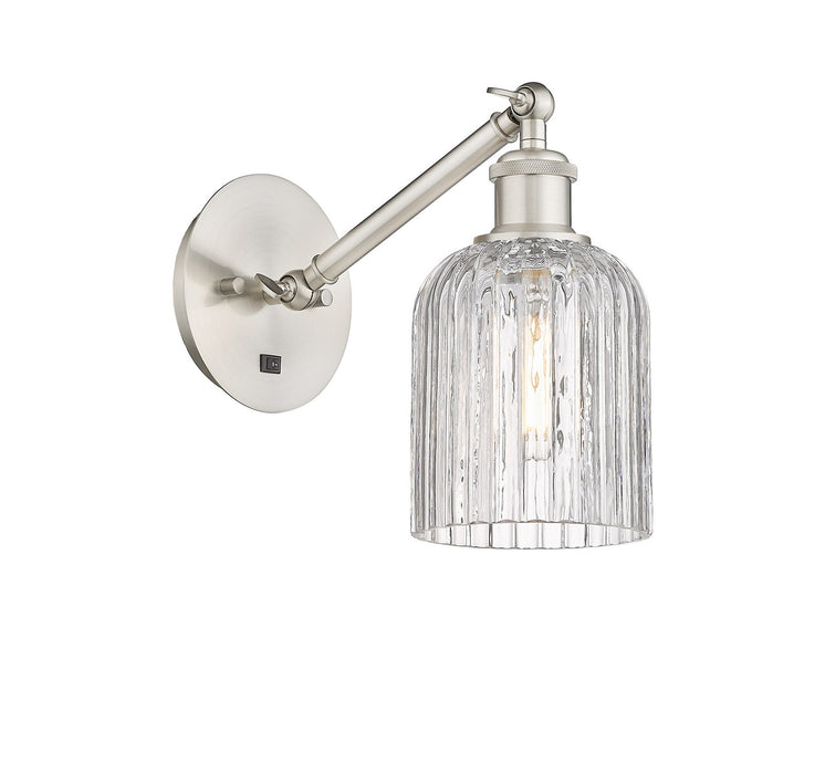 Innovations 317-1W-SN-G559-5CL One Light Wall Sconce, Brushed Satin Nickel