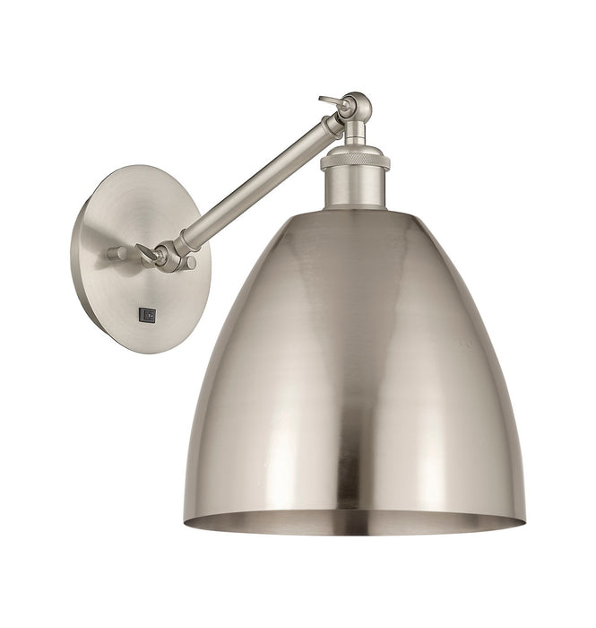 Innovations 317-1W-SN-MBD-9-SN One Light Wall Sconce, Brushed Satin Nickel
