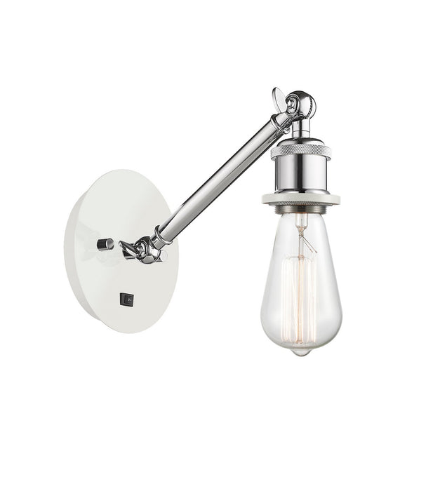 Innovations 317-1W-WPC One Light Wall Sconce, White Polished Chrome