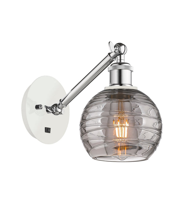 Innovations 317-1W-WPC-G1213-6SM One Light Wall Sconce, White Polished Chrome