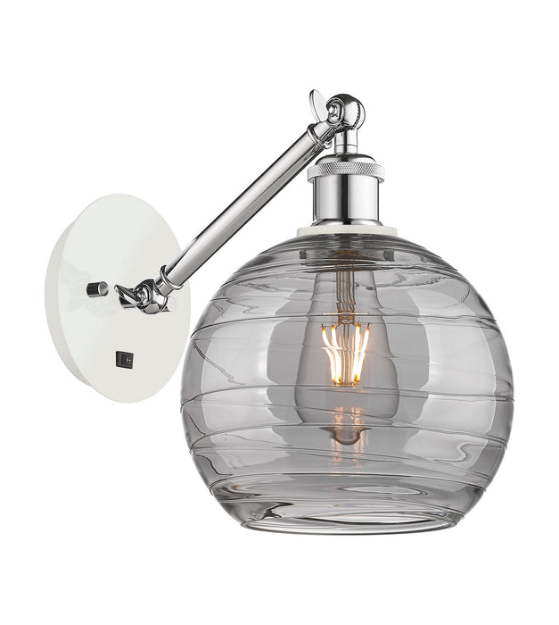 Innovations 317-1W-WPC-G1213-8SM One Light Wall Sconce, White Polished Chrome