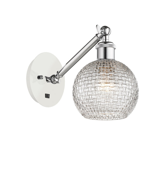 Innovations 317-1W-WPC-G122C-6CL One Light Wall Sconce, White Polished Chrome
