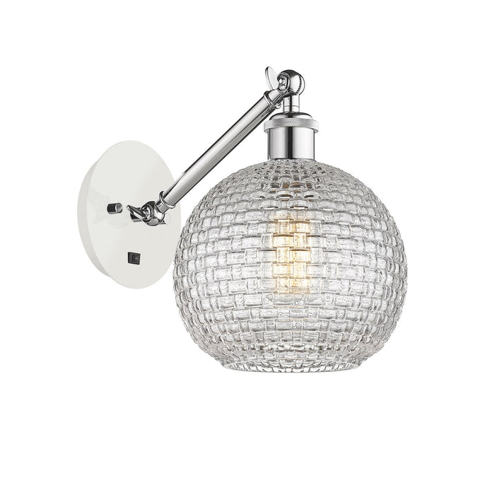 Innovations 317-1W-WPC-G122C-8CL One Light Wall Sconce, White Polished Chrome