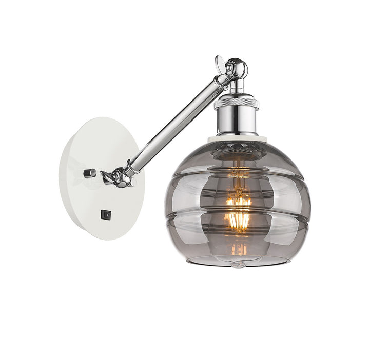 Innovations 317-1W-WPC-G556-6SM One Light Wall Sconce, White Polished Chrome
