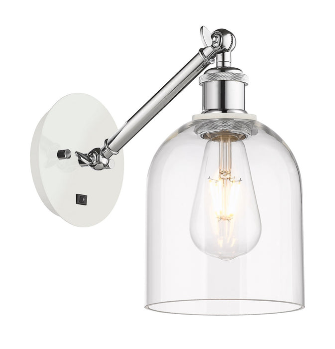 Innovations 317-1W-WPC-G558-6CL One Light Wall Sconce, White Polished Chrome
