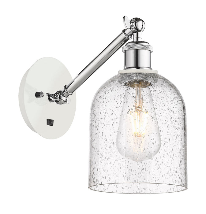 Innovations 317-1W-WPC-G558-6SDY One Light Wall Sconce, White Polished Chrome