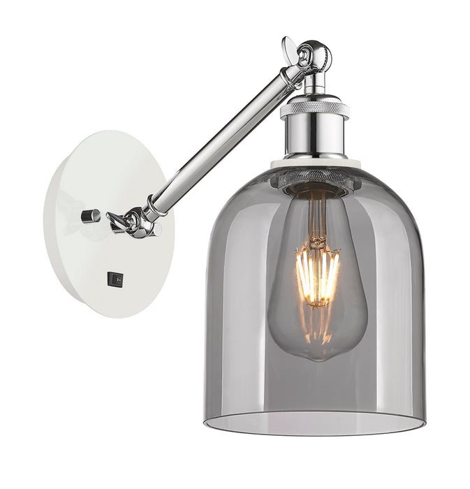 Innovations 317-1W-WPC-G558-6SM One Light Wall Sconce, White Polished Chrome