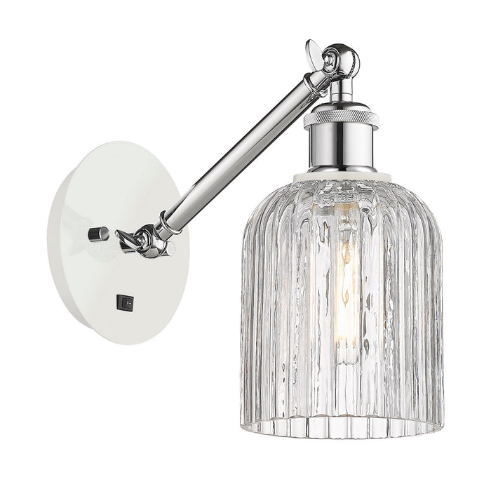 Innovations 317-1W-WPC-G559-5CL One Light Wall Sconce, White Polished Chrome