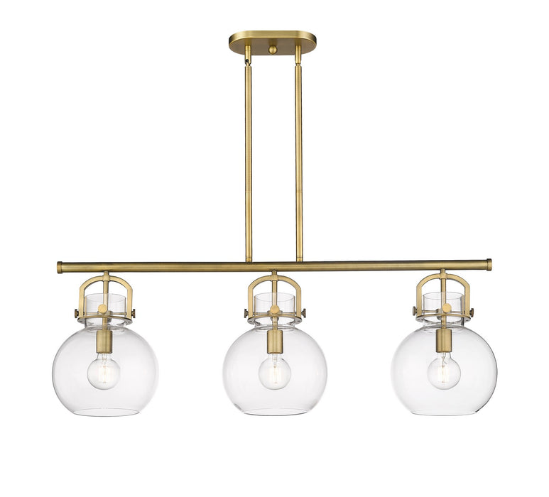 Innovations 410-3I-BB-G410-10CL Three Light Island Pendant, Brushed Brass