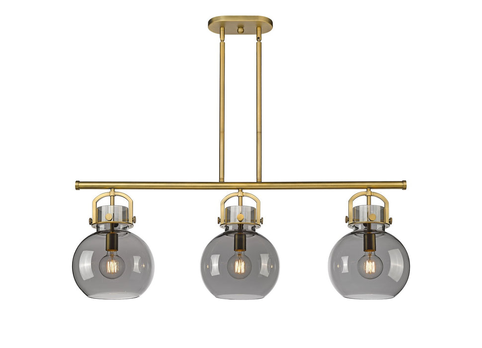 Innovations 410-3I-BB-G410-10SM Three Light Island Pendant, Brushed Brass