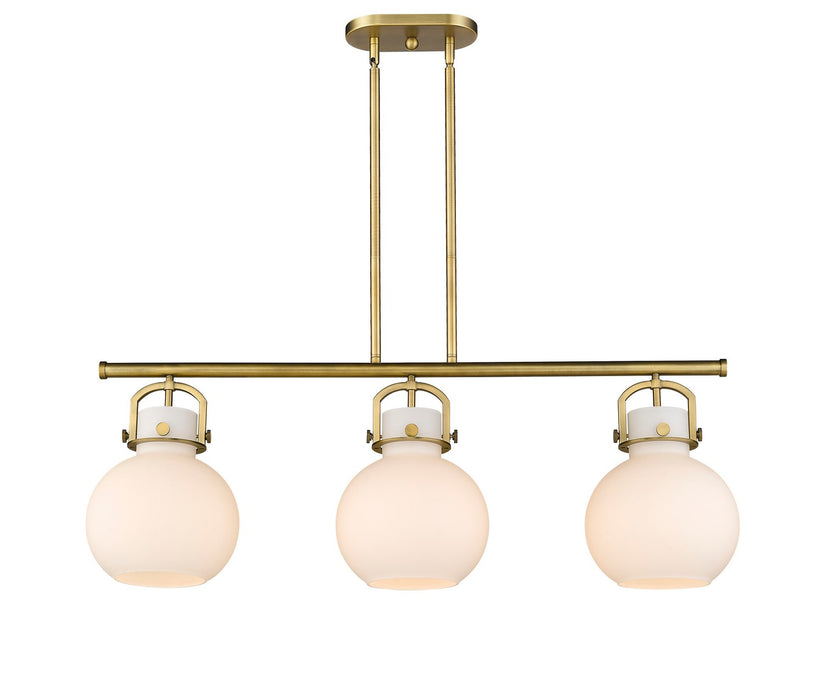 Innovations 410-3I-BB-G410-10WH Three Light Island Pendant, Brushed Brass