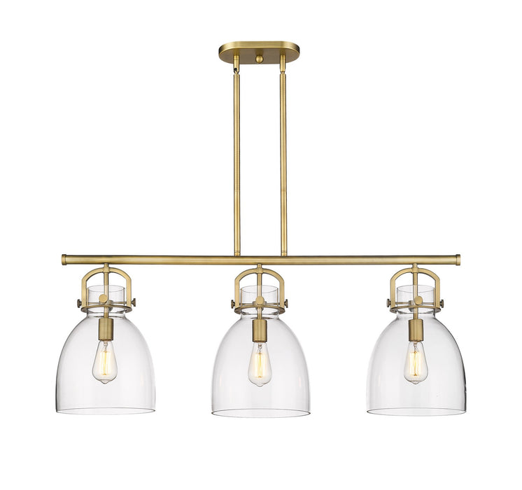 Innovations 410-3I-BB-G412-10CL Three Light Island Pendant, Brushed Brass