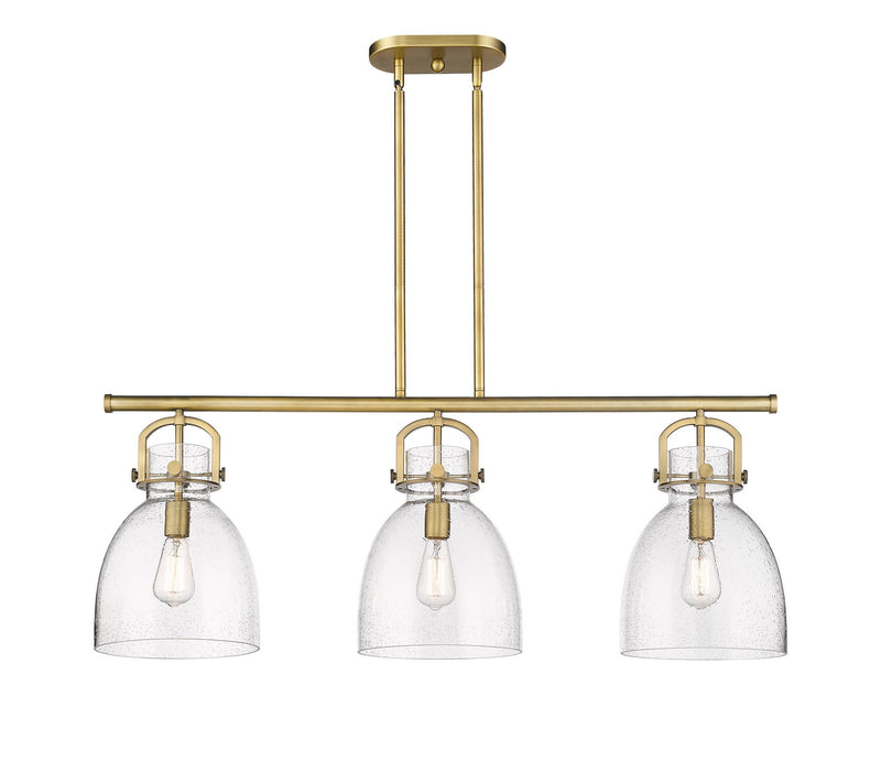 Innovations 410-3I-BB-G412-10SDY Three Light Island Pendant, Brushed Brass