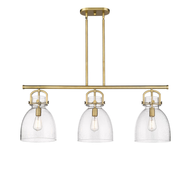 Innovations 410-3I-BB-G412-10SDY Three Light Island Pendant, Brushed Brass