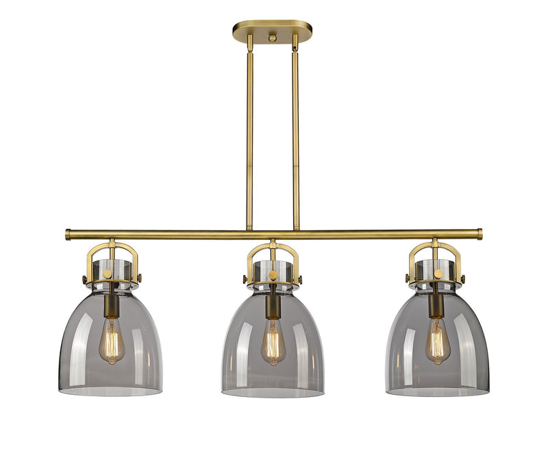 Innovations 410-3I-BB-G412-10SM Three Light Island Pendant, Brushed Brass
