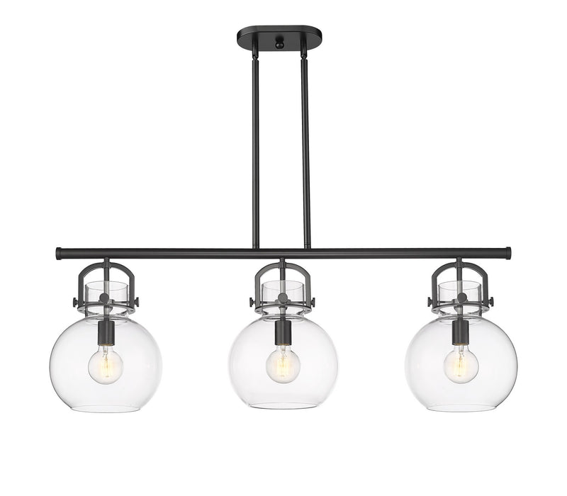 Innovations 410-3I-BK-G410-10CL Three Light Island Pendant, Matte Black