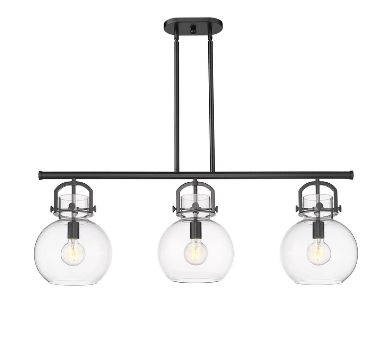 Innovations 410-3I-BK-G410-10CL Three Light Island Pendant, Matte Black