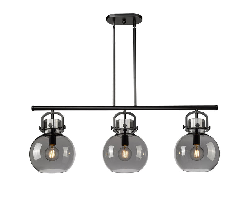Innovations 410-3I-BK-G410-10SM Three Light Island Pendant, Matte Black
