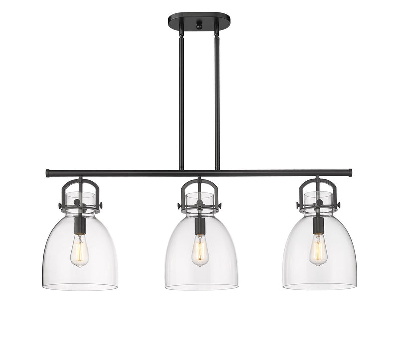 Innovations 410-3I-BK-G412-10CL Three Light Island Pendant, Matte Black