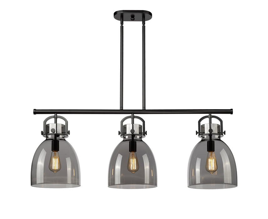 Innovations 410-3I-BK-G412-10SM Three Light Island Pendant, Matte Black