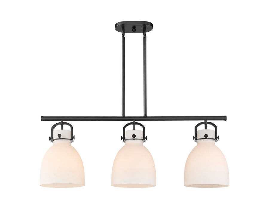 Innovations 410-3I-BK-G412-10WH Three Light Island Pendant, Matte Black