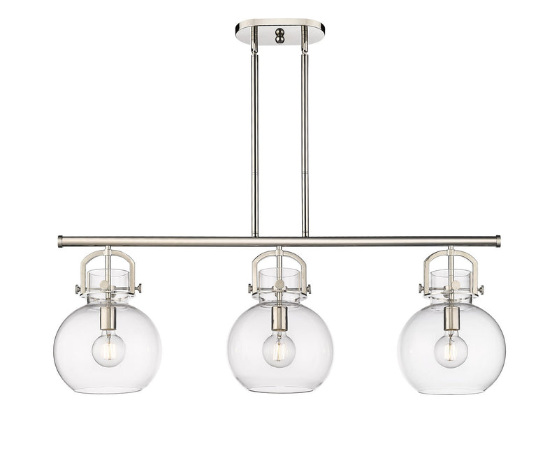 Innovations 410-3I-PN-G410-10CL Three Light Island Pendant, Polished Nickel
