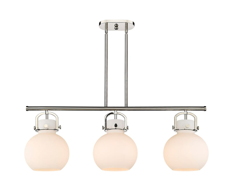 Innovations 410-3I-PN-G410-10WH Three Light Island Pendant, Polished Nickel