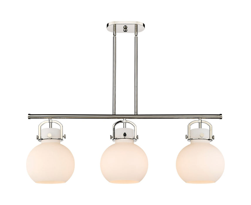 Innovations 410-3I-PN-G410-10WH Three Light Island Pendant, Polished Nickel
