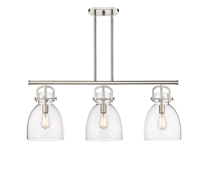 Innovations 410-3I-PN-G412-10CL Three Light Island Pendant, Polished Nickel