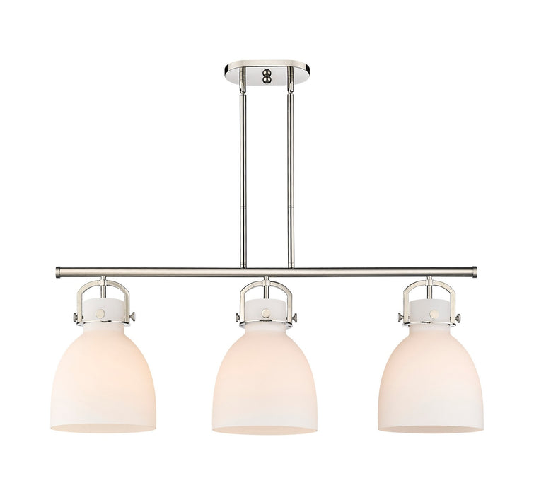 Innovations 410-3I-PN-G412-10WH Three Light Island Pendant, Polished Nickel