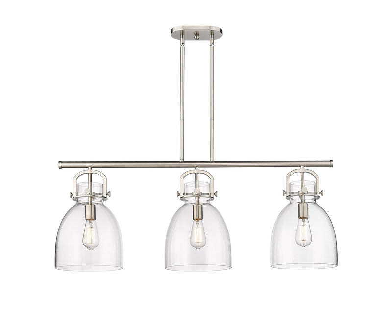 Innovations 410-3I-SN-G412-10CL Three Light Island Pendant, Satin Nickel