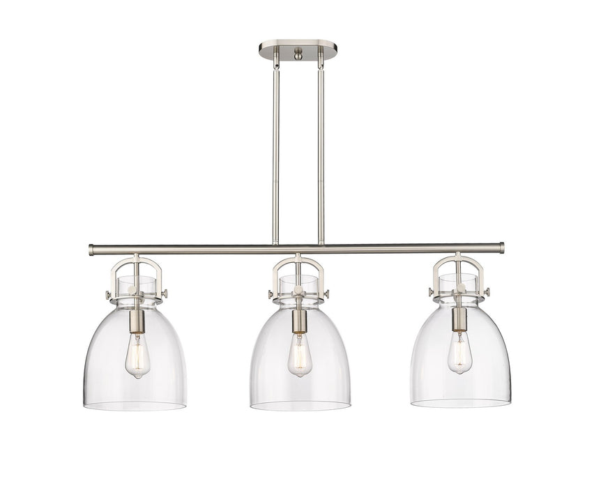 Innovations 410-3I-SN-G412-10CL Three Light Island Pendant, Satin Nickel