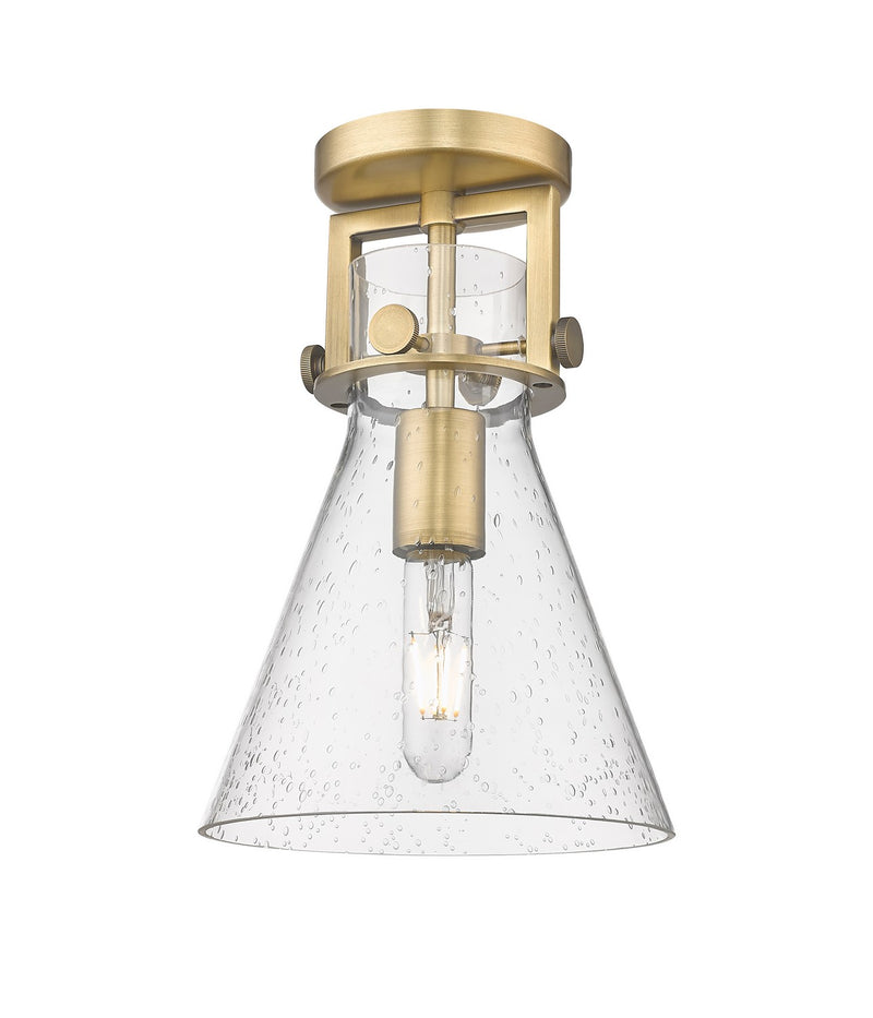 Innovations 411-1F-BB-G411-8SDY One Light Flush Mount, Brushed Brass