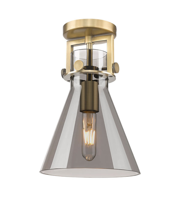 Innovations 411-1F-BB-G411-8SM One Light Flush Mount, Brushed Brass