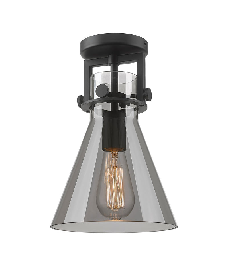 Innovations 411-1F-BK-G411-8SM One Light Flush Mount, Matte Black